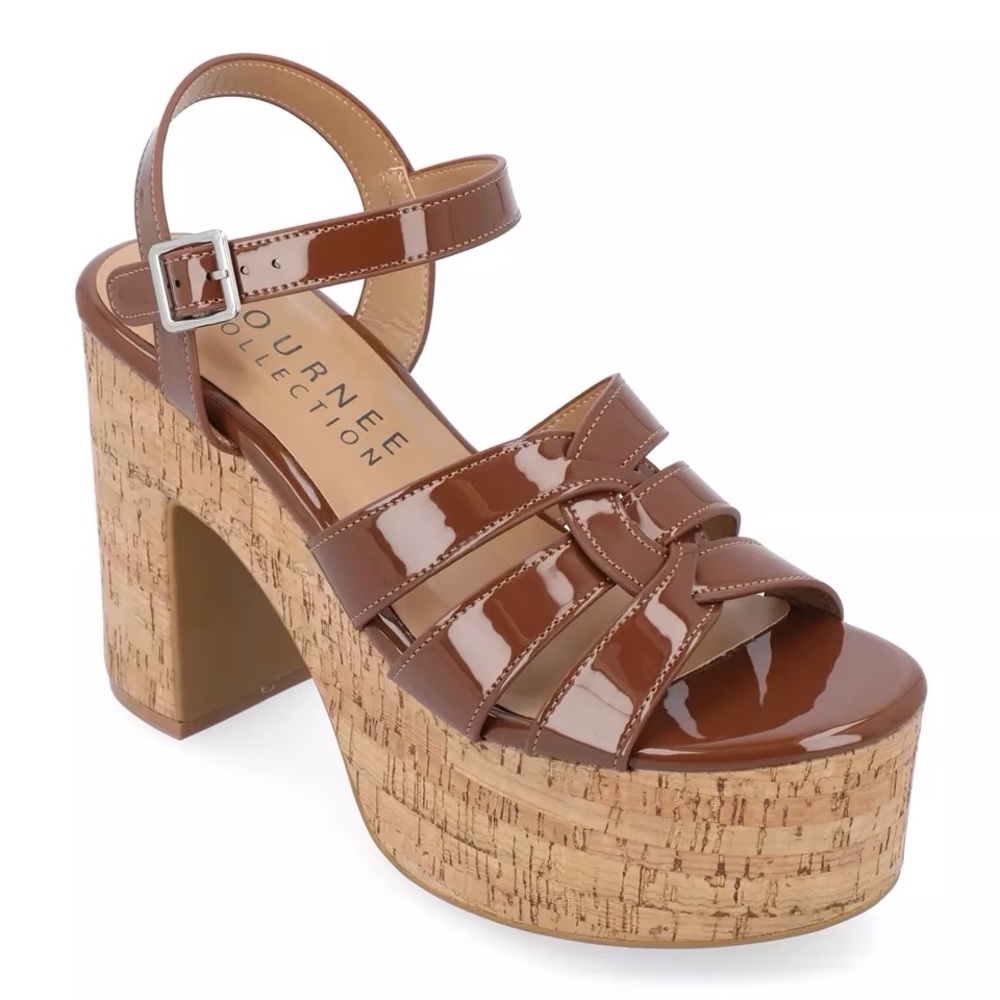 Journee Jania Platform Sandal Brown